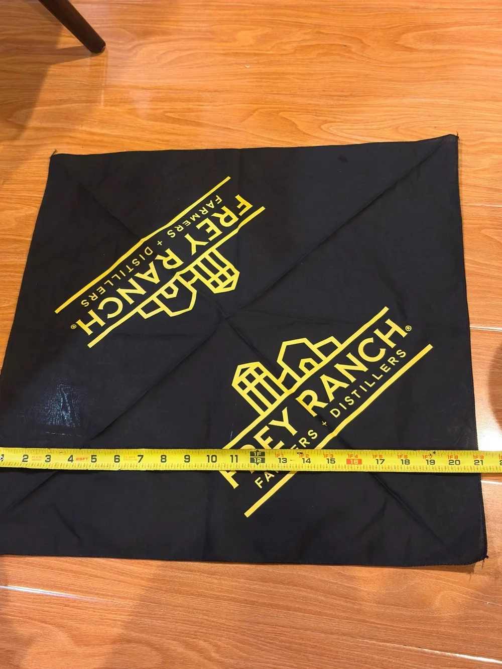 Never Use Square Black Bandana-Frey Ranch 21”x21”